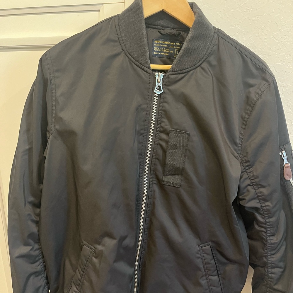 Abercrombie and Fitch Men's Bomber Jacket Black L Large